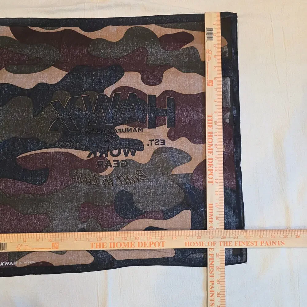 HAWX Work Gear Camouflage Bandana 100% Cotton Camo Workwear Handkerchief